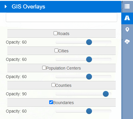 image of GIS options panel